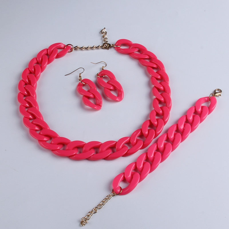 Fashion Acrylic Long Chain Necklace