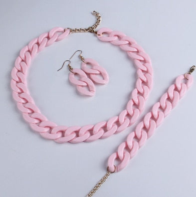 Fashion Acrylic Long Chain Necklace