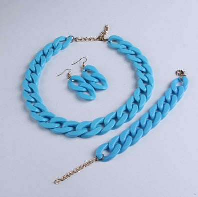Fashion Acrylic Long Chain Necklace