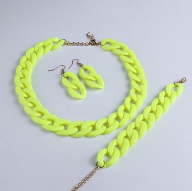 Fashion Acrylic Long Chain Necklace