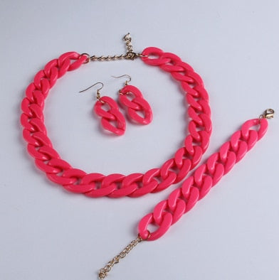 Fashion Acrylic Long Chain Necklace