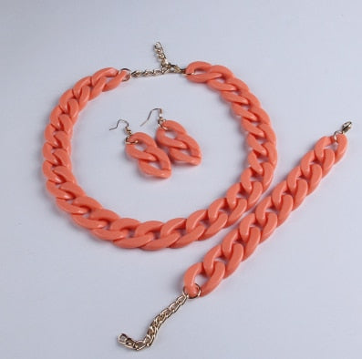 Fashion Acrylic Long Chain Necklace