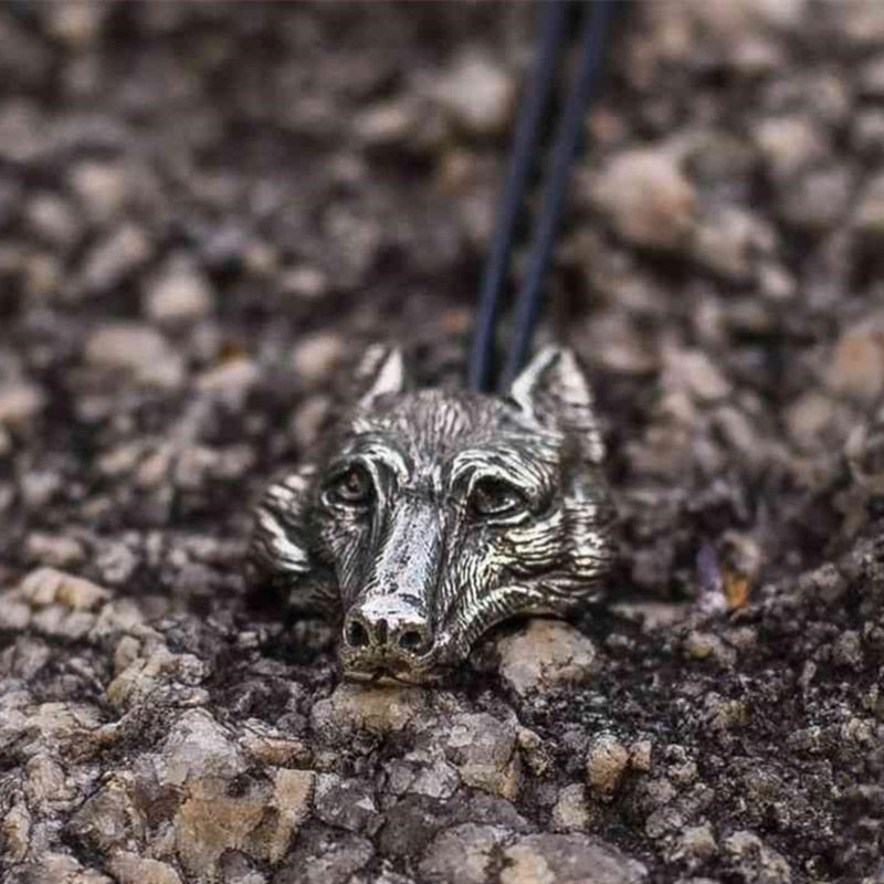 Vintage Viking Stainless Steel Wolf Pendant  Nordic Amulet Jewelry