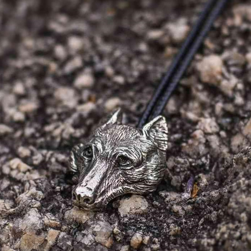 Vintage Viking Stainless Steel Wolf Pendant  Nordic Amulet Jewelry