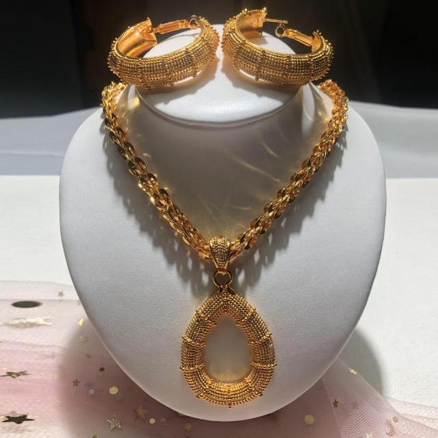 luxury dubai Arab Africa Flower jewelry set