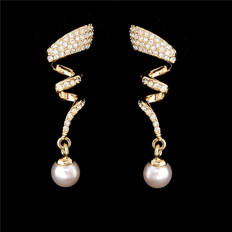 Classic Imitation Pearl necklace Gold Color jewelry set