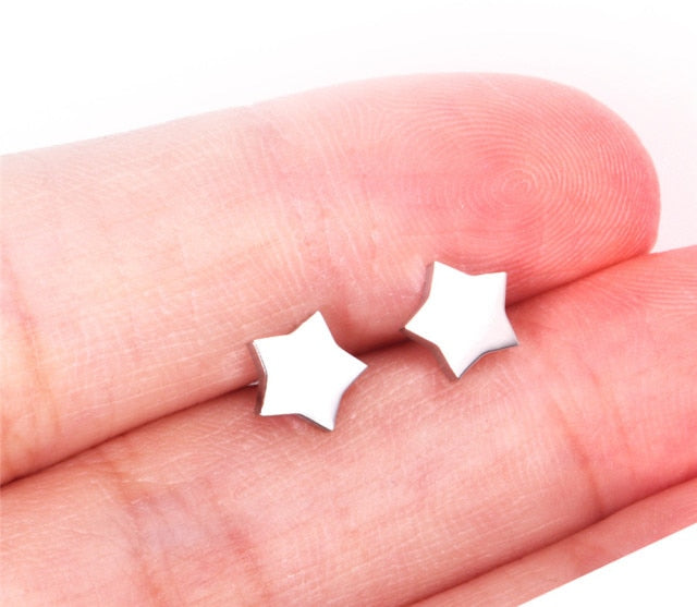 Girl Earrings Star/Love Letter/Stainless Steel Stud Earring