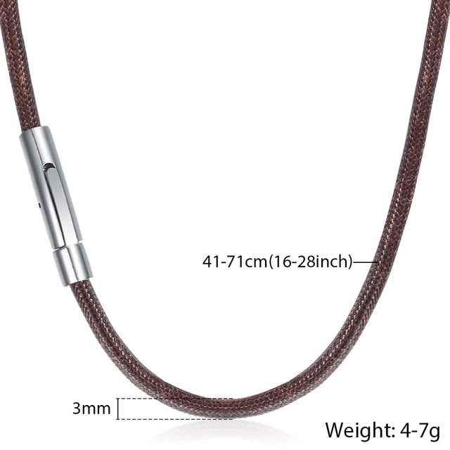Brown Black Man-made Leather Necklaces