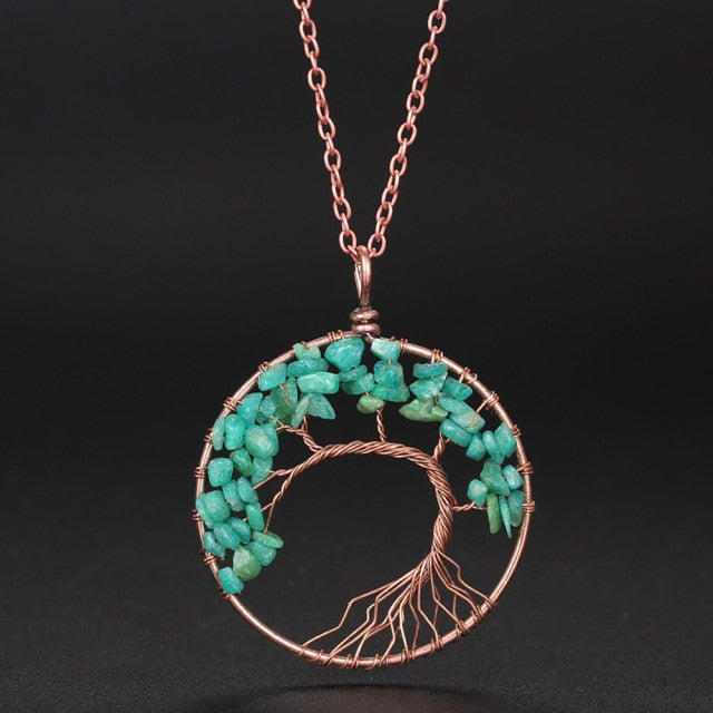 Reiki Colorful Tree Of Life  Chain Necklaces
