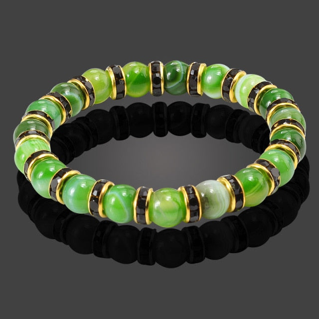 High Quality Natural Stone Round Beads  Strand Bracelets