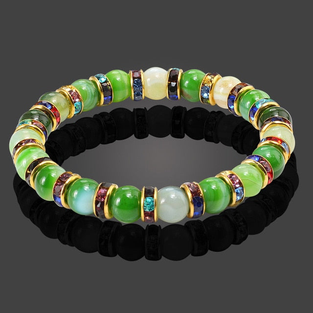 High Quality Natural Stone Round Beads  Strand Bracelets