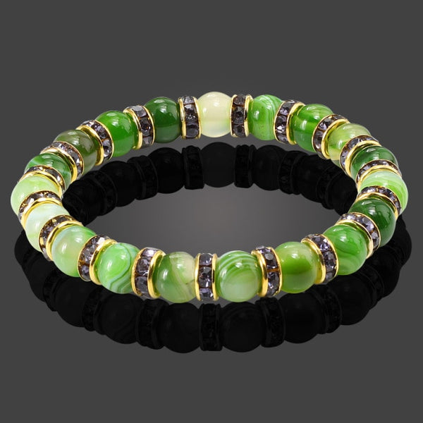 High Quality Natural Stone Round Beads  Strand Bracelets