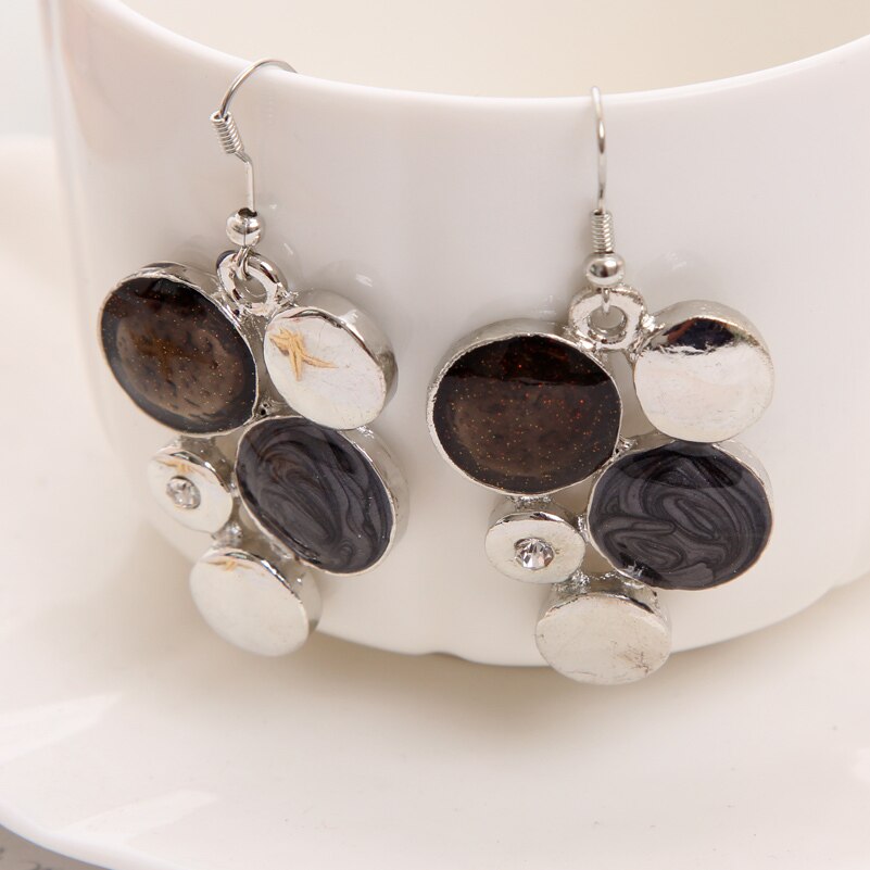 Geometry Circle Pendant Necklace Earring Sets