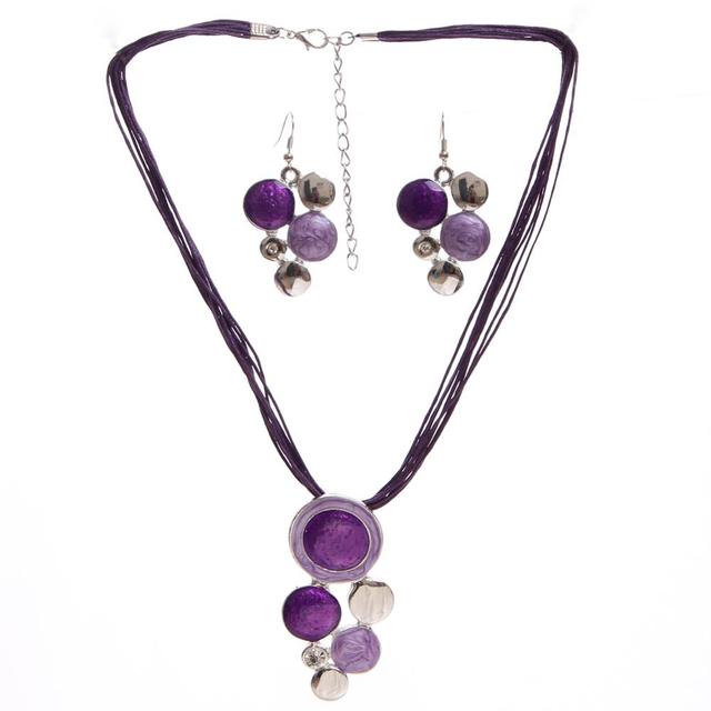 Geometry Circle Pendant Necklace Earring Sets