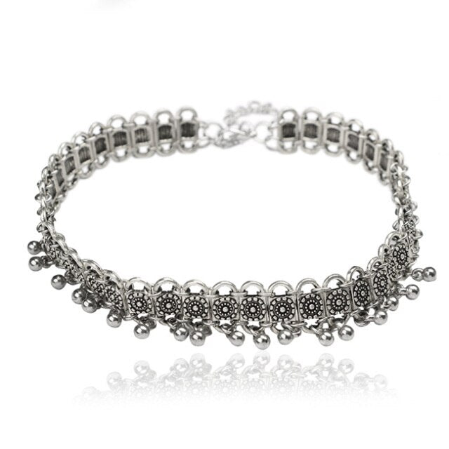 alloy bead necklace tassel short necklace