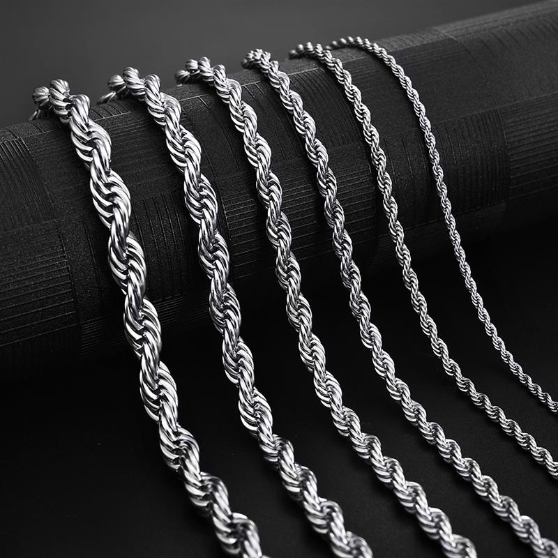 2mm-7mm Rope Chain Necklace