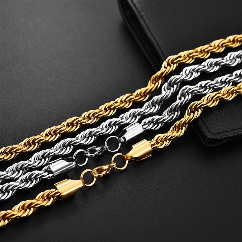 2mm-7mm Rope Chain Necklace
