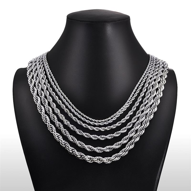 2mm-7mm Rope Chain Necklace