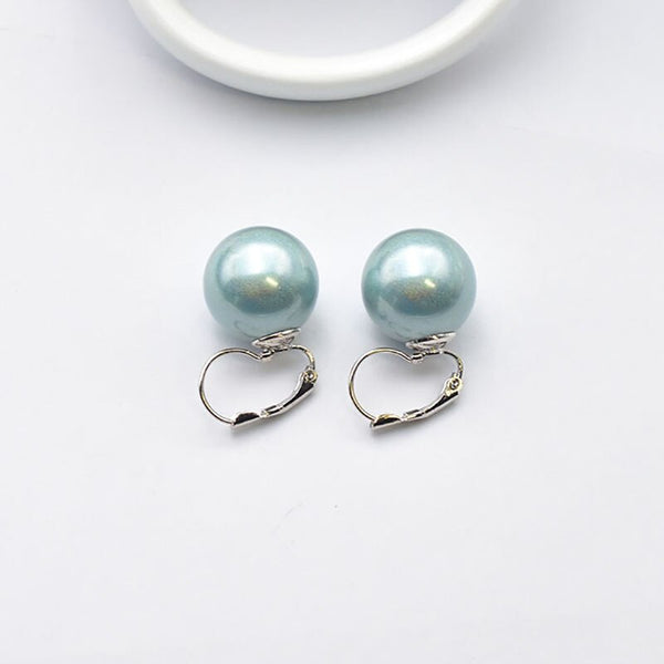 Fashion Simple big pearl clip on Earrings For Women