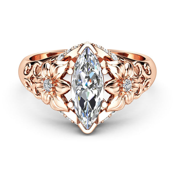 Marquise Shape Cubic Zirconia Prong Setting Cocktail Party Rings