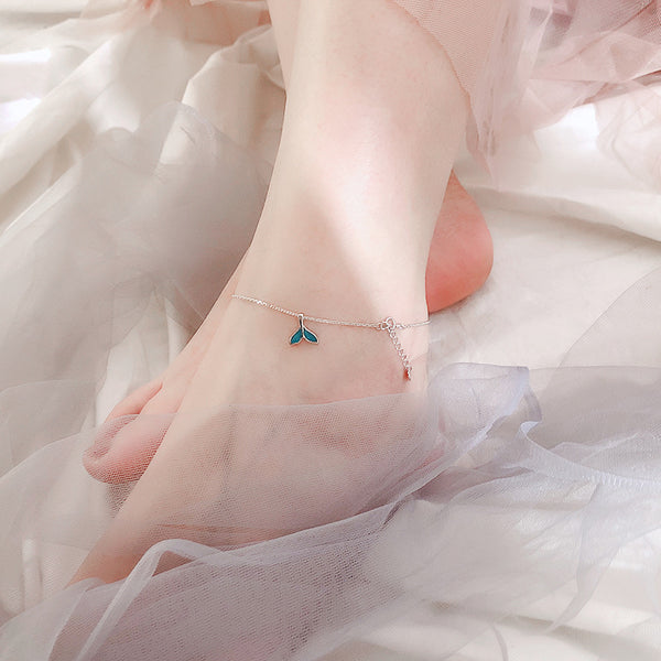 Pulsera de sirena del océano azul para el tobillo