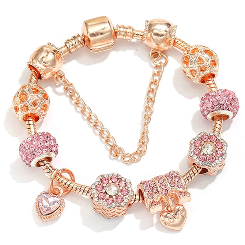 Vintage Silver Color Charms Bracelets for Women