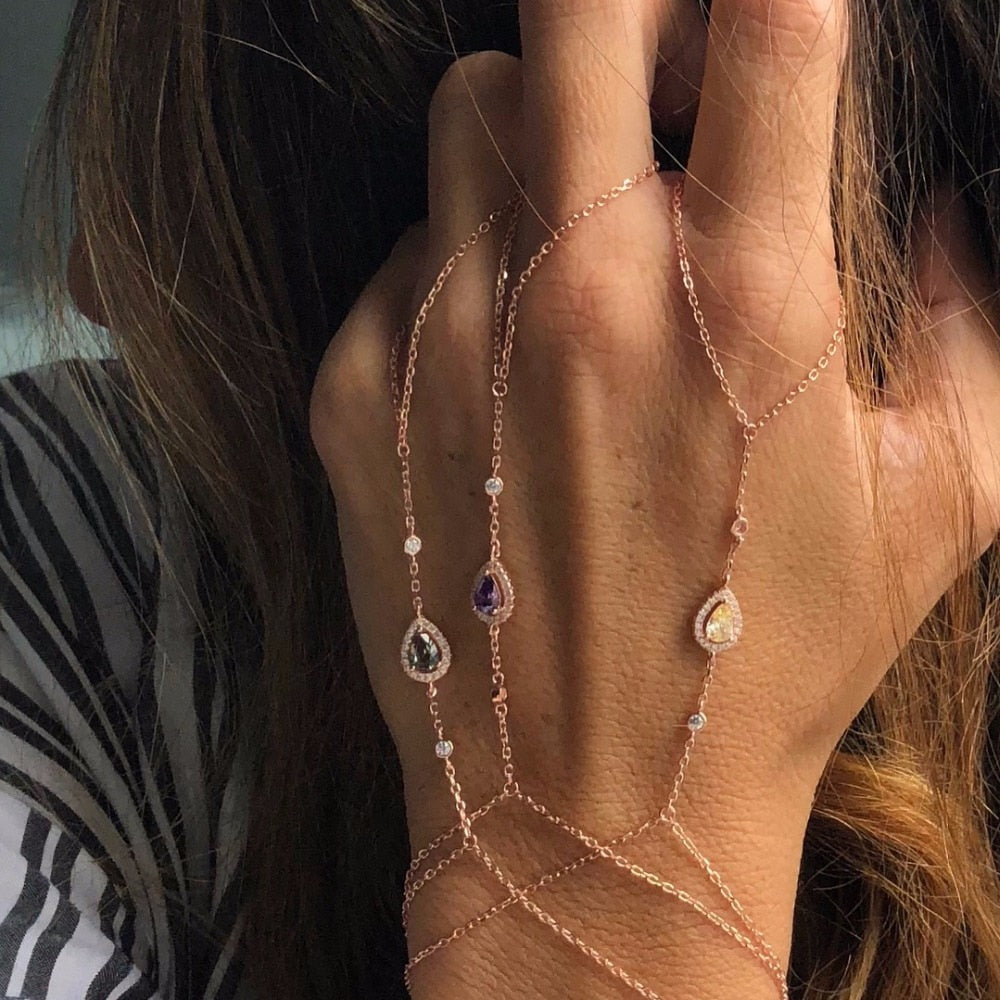 tear drop charm fashion european  women wristlet chain