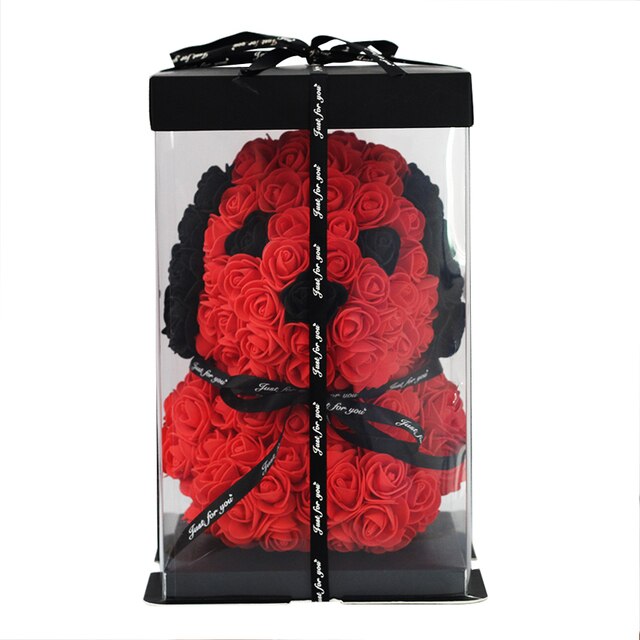 25cm Soap Foam Bear of Roses Teddi Dog Rose Flower