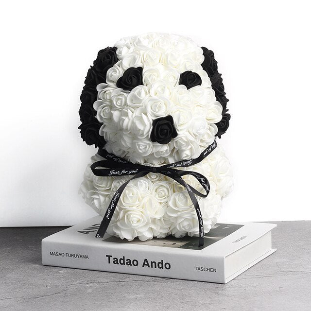 25cm Soap Foam Bear of Roses Teddi Dog Rose Flower