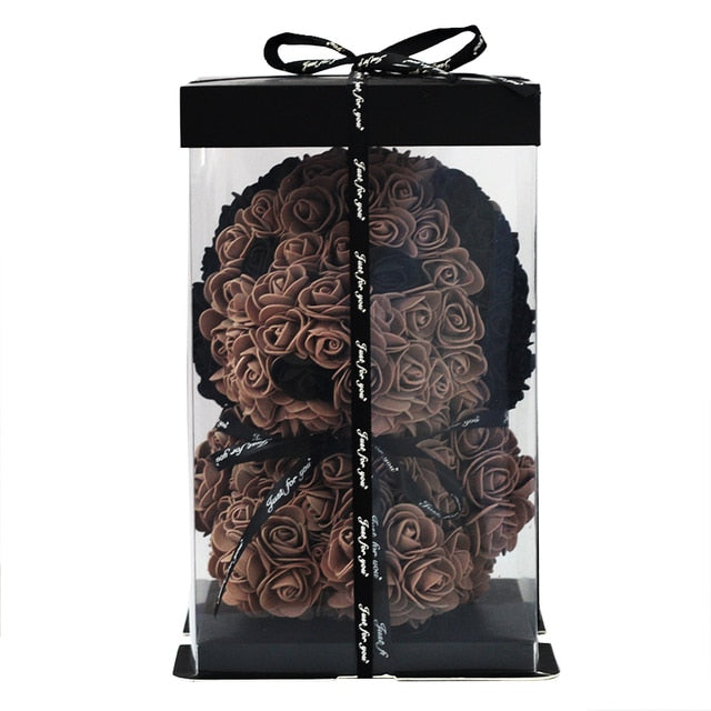 25cm Soap Foam Bear of Roses Teddi Dog Rose Flower