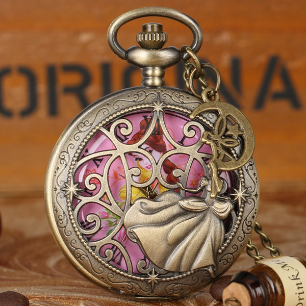 Reloj de bolsillo de cuarzo con diseño de princesa bailarina de hadas