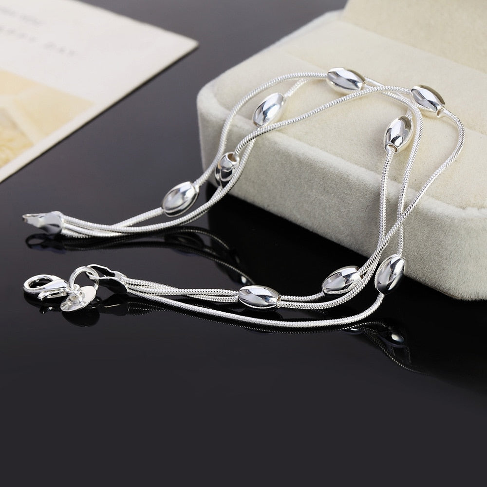 Charms beads Chain Beautiful silver color bracelet