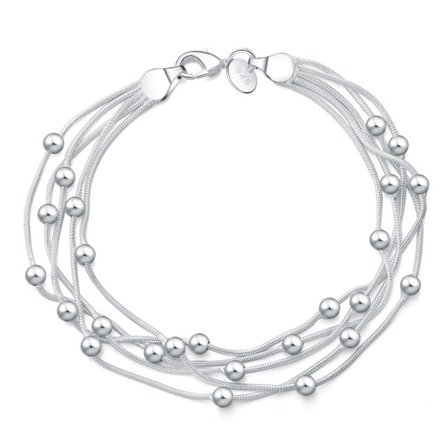 Charms beads Chain Beautiful silver color bracelet