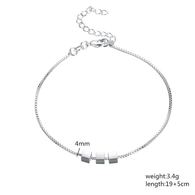 Charms beads Chain Beautiful silver color bracelet
