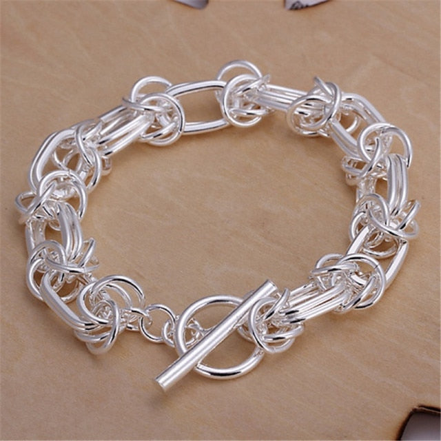Charms beads Chain Beautiful silver color bracelet