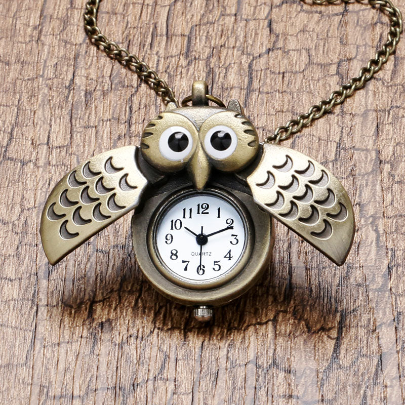Fashion Little Cute Owl Shaped Pocket Watches