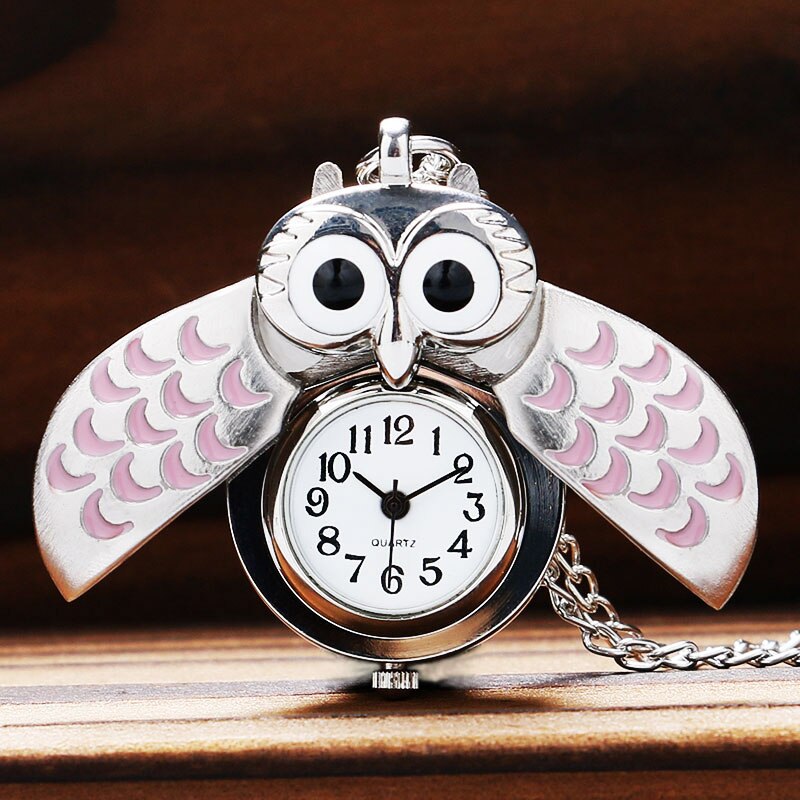 Fashion Little Cute Owl Shaped Pocket Watches