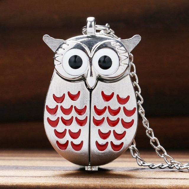 Fashion Little Cute Owl Shaped Pocket Watches