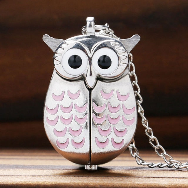 Fashion Little Cute Owl Shaped Pocket Watches