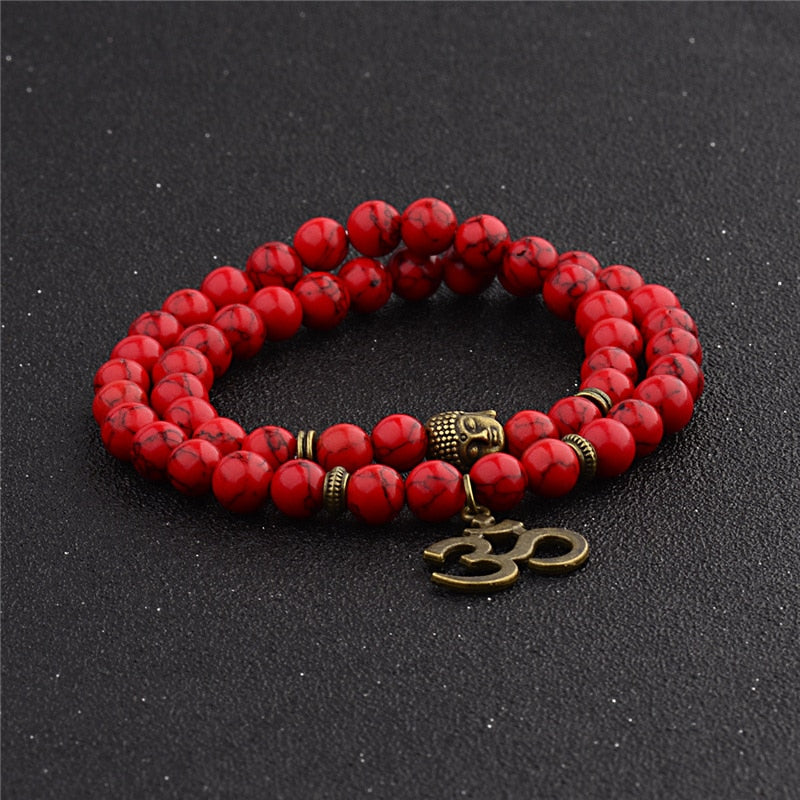 Antique Yoga Om Charm Metal Pendant Buddha Men Bracelet