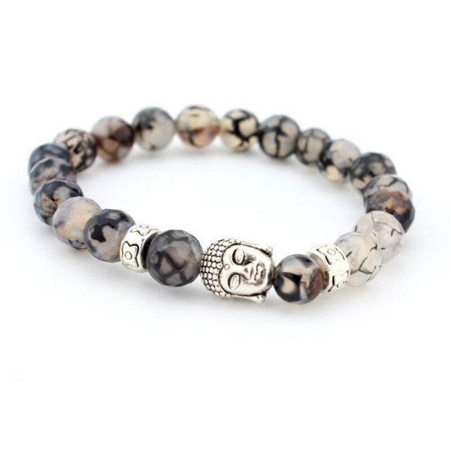 Antique Yoga Om Charm Metal Pendant Buddha Men Bracelet