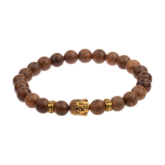 Antique Yoga Om Charm Metal Pendant Buddha Men Bracelet
