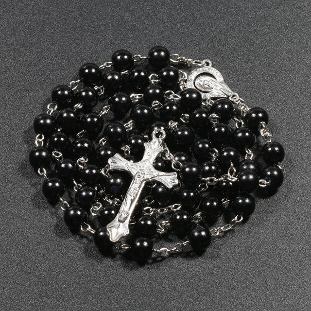 Religion Christian Faux pearl Rosary necklace