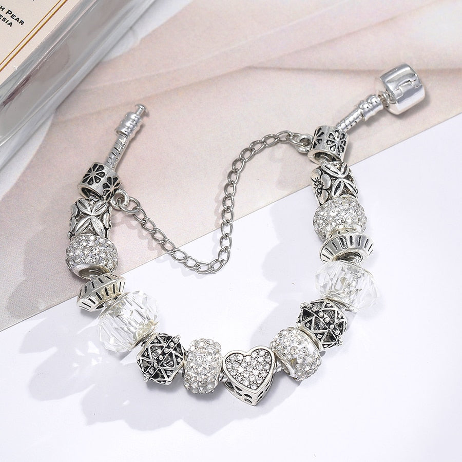 Men Original Streamer Crystal Beaded Fine Women Bracelet