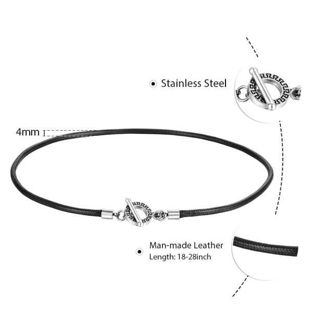Brown Black Man-made Leather Necklaces