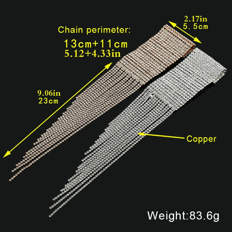 Fashion Long Tassel Rhinestone Bracelet Hand Jewelry for Women