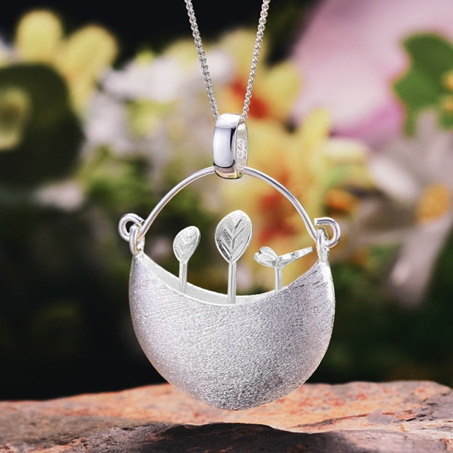 925 Sterling Silver My Little Garden Design Pendant without Necklace