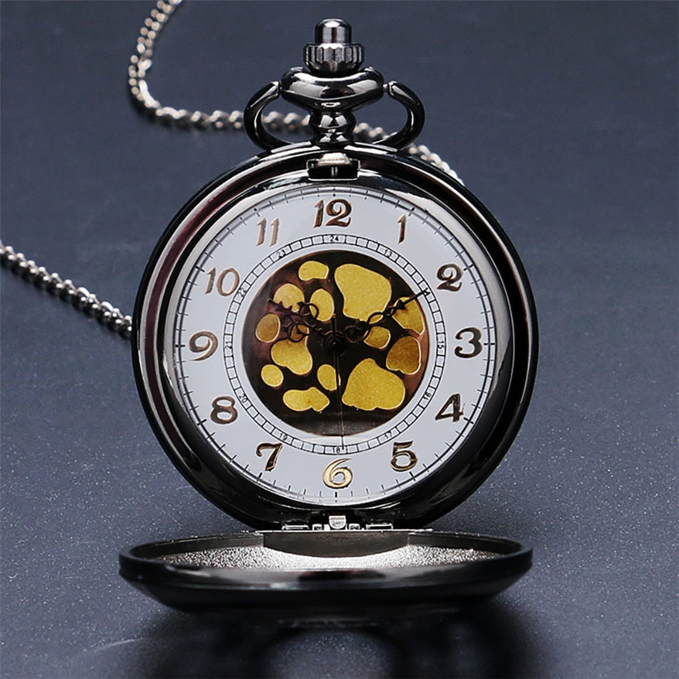 Hollow Silver Pendant Fob Pocket Watch With Necklace