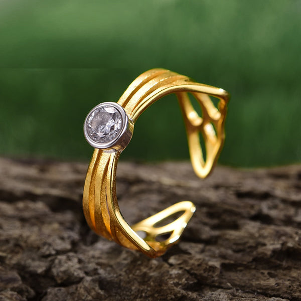 925 Sterling Silver Adjustable Ring Hollow Butterfly Wings Rings
