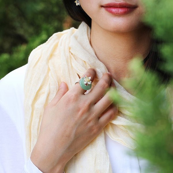 925 Sterling Silver  Lotus Whispers Ring